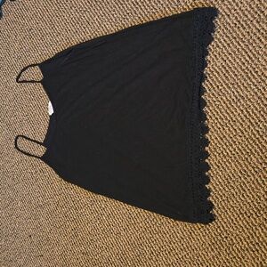 Full tilt crochet lace trim black basic essentials spaghetti strap camisole